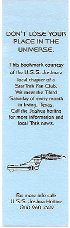 Star Trek Fan Club Bookmark