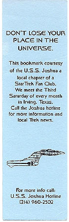 Star Trek Fan Club Bookmark
