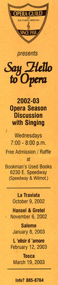 Opera Guild of Southern Arizona 2002-03