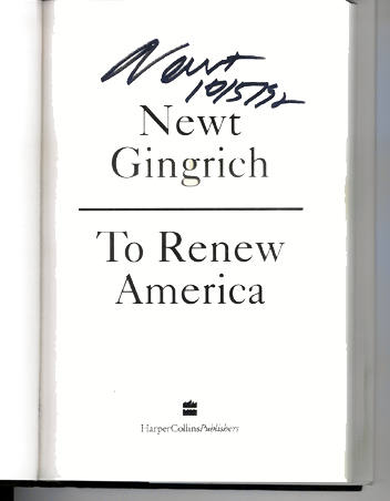 Signature of Newt Gingrich