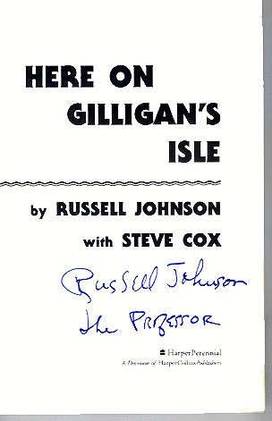 Signature of Russell Johnson - The Professor