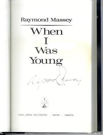 Signature of Raymond Massey Autograph of Raymond Massey Signed by Raymond 