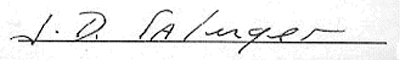 Signature of J. D. Salinger