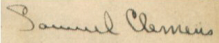 Mark Twain - Samuel Clemens Signature