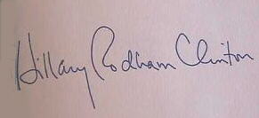 Signature of Hillary Clinton 