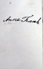 Signature of Anne Frank