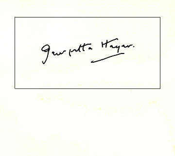 Signature of Georgette Heyer