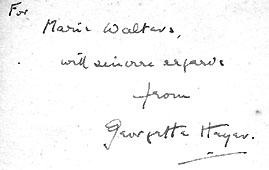 Signature of Georgette Heyer