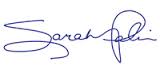 Signature of Sarah Palin