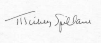 Signature of Mickey Spillane