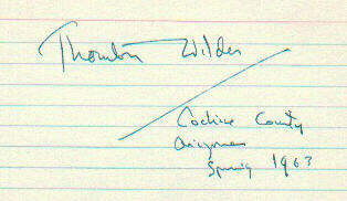Signature of Thornton Wilder